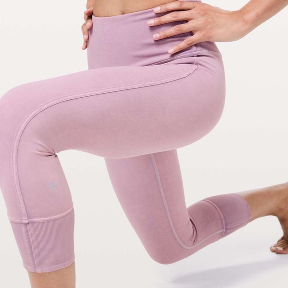 Lululemon Wunder Under Crop 23" Ribbed Leggings (Washed Antoinette Color) - Picture 4 of 12